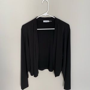 Calvin Klein Black Open Front Cropped Cardigan